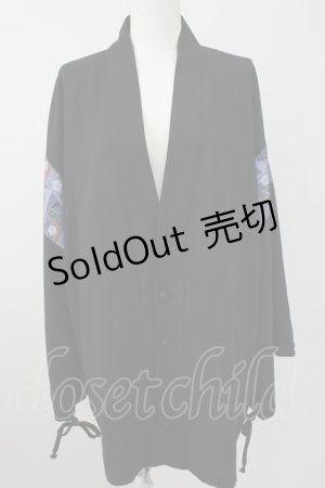 画像: AXES-X / 和柄コラージュ羽織  黒 T-25-10-09-009-LO-TO-SA-ZI