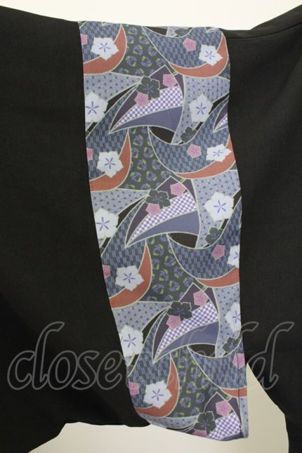 画像4: AXES-X / 和柄コラージュ羽織  黒 T-25-10-09-009-LO-TO-SA-ZI (4)