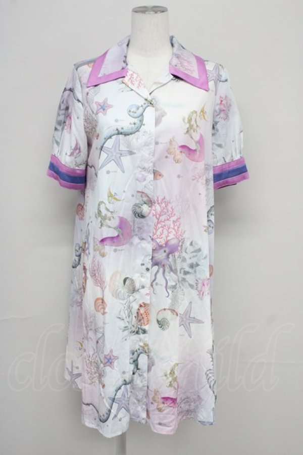 画像1: MILK / sea creaturesシャツワンピース  ピンク T-25-10-10-028-ML-OP-SA-ZT122 (1)