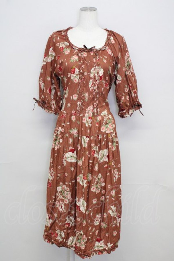 PINK HOUSE / ローズじゃむびんプリントミディワンピース