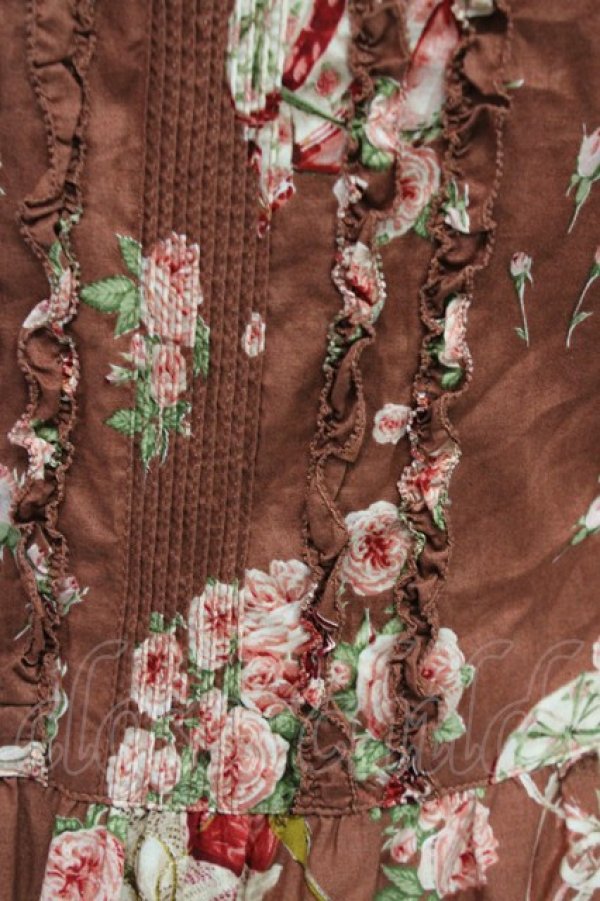 画像5: PINK HOUSE / ローズじゃむびんプリントミディワンピース  ブラウン T-25-10-10-034-LO-OP-SA-ZT122 (5)