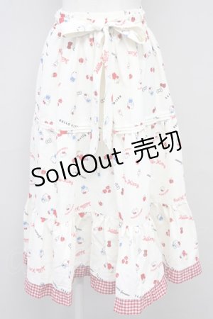 画像: 【SALE】axes femme / ハローキティプリントスカート  キナリ T-25-10-10-036-AX-SK-SA-ZT122