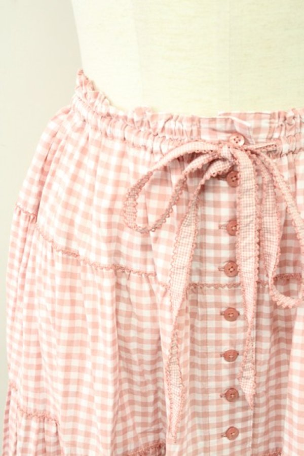 PINK HOUSE / ギンガムチェックパッチワークフリルスカート