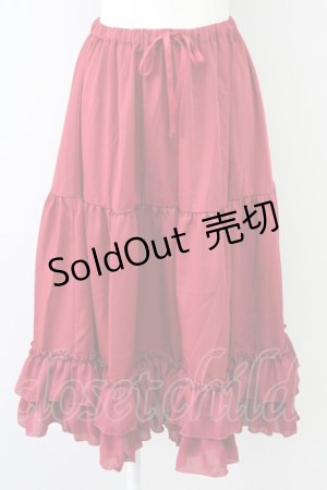 画像: Chalmiere / ミディフリルペチスカート M ワイン T-25-10-10-044-LO-SK-SA-ZT048