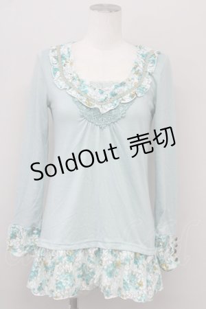 画像: 【SALE】axes femme / 花柄ロングインナープルオーバー M ミント T-25-10-10-008-AX-TO-SA-ZT255