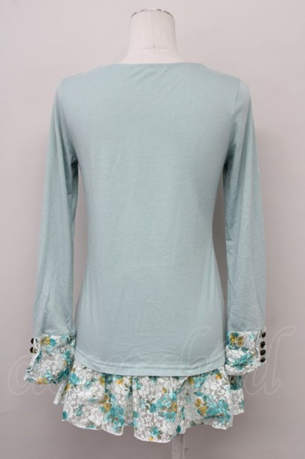 画像2: axes femme / 花柄ロングインナープルオーバー M ミント T-25-10-10-008-AX-TO-SA-ZT255 (2)