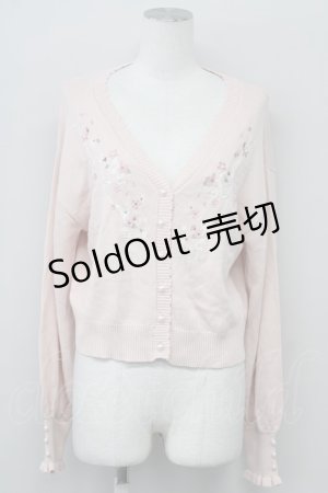 画像: 【SALE】axes femme / SAKURA刺繍ショートカーディガン  ピンク T-25-10-10-010-AX-TO-SA-ZT255