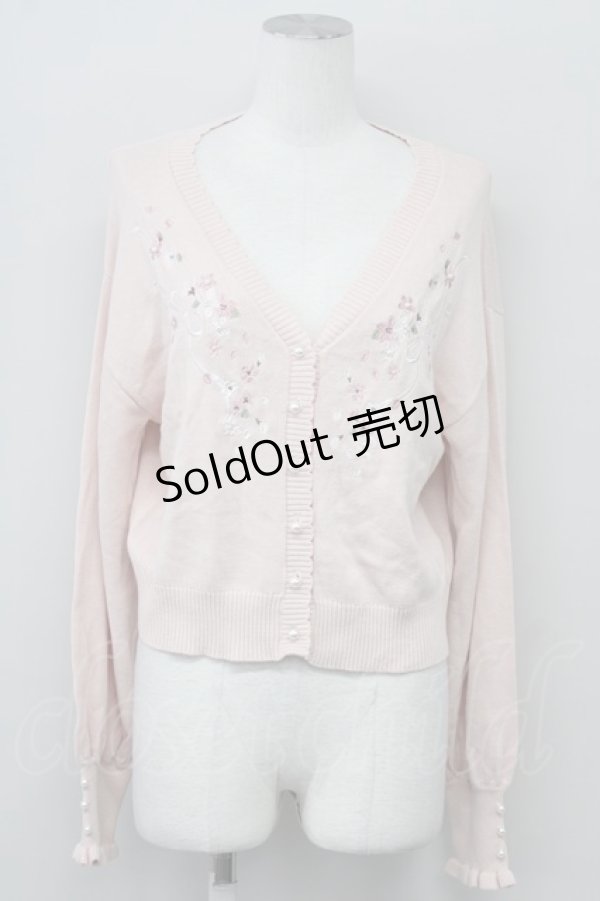 画像1: 【SALE】axes femme / SAKURA刺繍ショートカーディガン  ピンク T-25-10-10-010-AX-TO-SA-ZT255 (1)