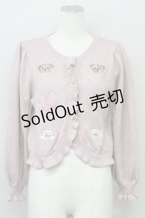 画像: axes femme kawaii / Rosy Bearニットカーデ M ピンク T-25-10-10-012-AX-TO-SA-ZT