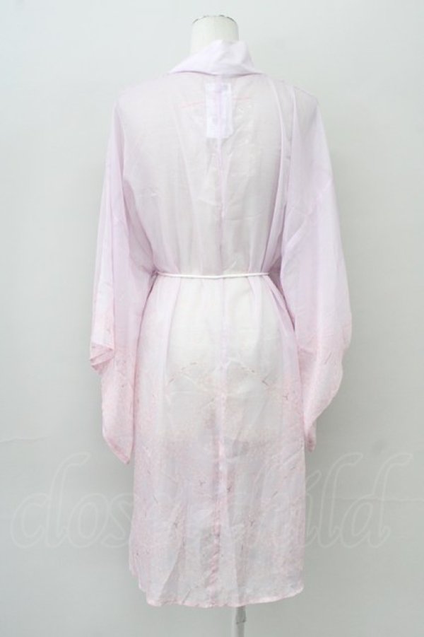 画像2: axes femme kawaii / 桜柄シアー着物風羽織 M ピンク T-25-10-10-013-AX-TO-SA-ZT215 (2)