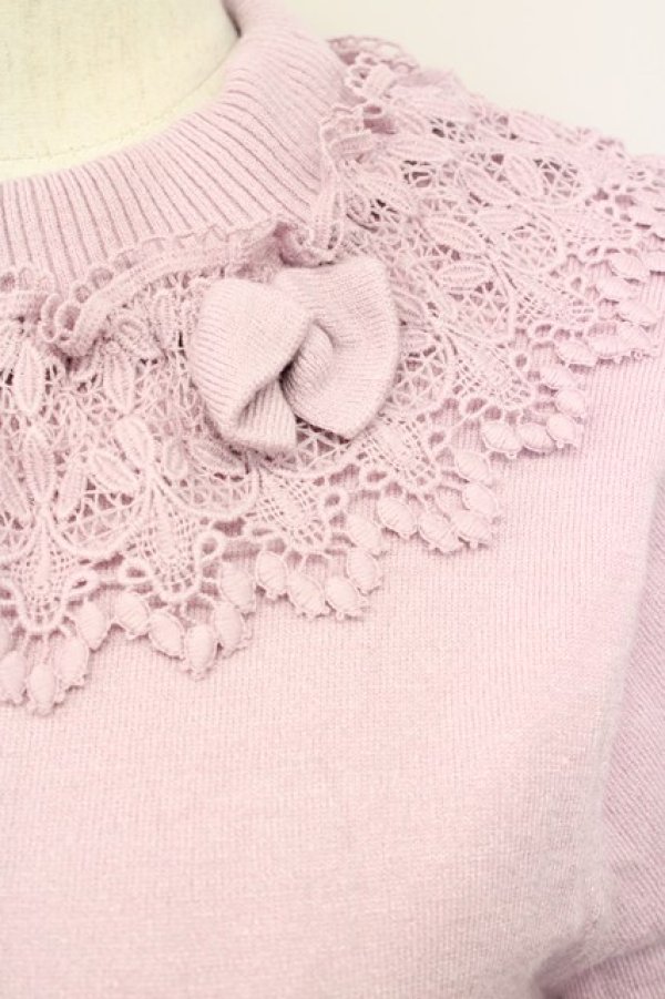 画像4: axes femme kawaii / レーシーフリルニットプル M ピンク T-25-10-10-014-AX-TO-SA-ZT215 (4)