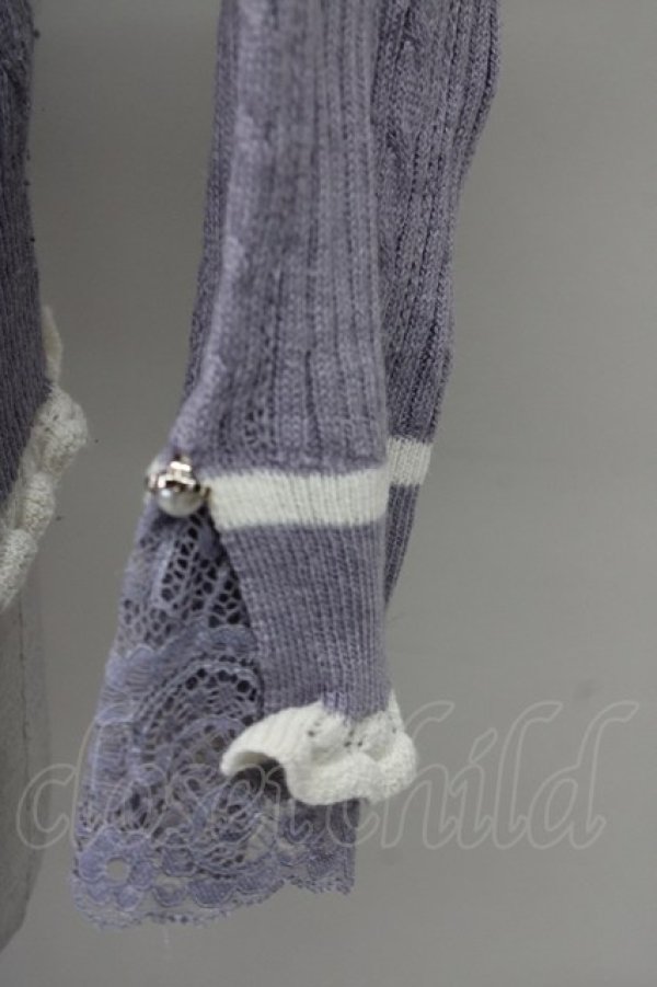 画像4: axes femme / バイカラーＶネックニットプルオーバー M ラベンダー T-25-10-10-015-AX-TO-SA-ZT215 (4)