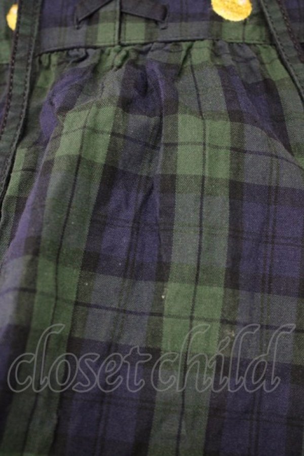 画像6: PINK HOUSE / 野ばらとチェリー刺繍タータンブラウス  グリーン T-25-10-10-016-LO-BL-SA-ZT215 (6)