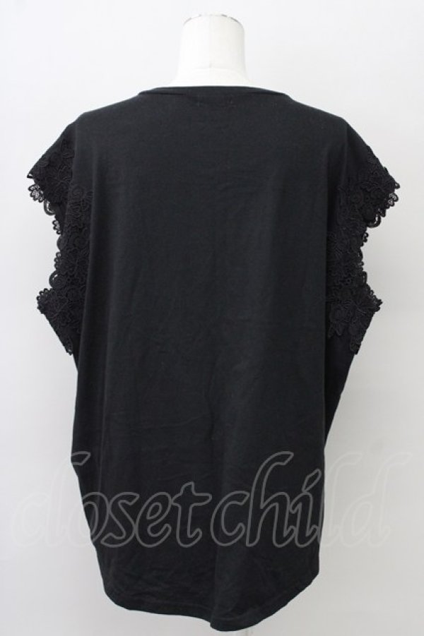 画像2: axes femme / 袖レースドルマン M ブラック T-25-10-10-018-AX-TO-SA-ZT215 (2)