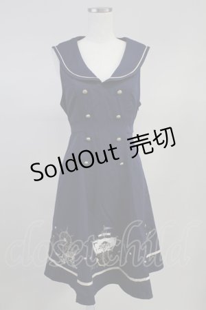 画像: Amavel / Shark Piratesセーラーカラージャンパースカート  ネイビー T-25-10-16-004-CA-OP-SA-ZI