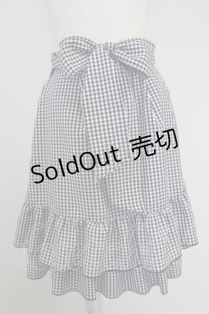 画像: axes femme POETIQUE / リボン付バックフリルスカート  黒Ｘ白 T-25-10-16-009-AX-SK-SA-ZI