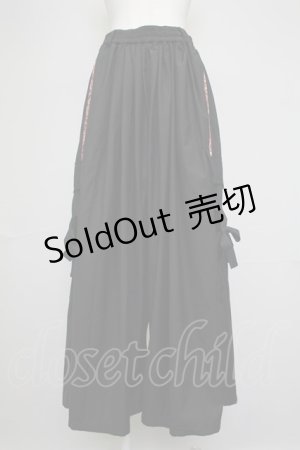 画像: AXES-X / 陰陽師サイドライン袴パンツ  黒Ｘボルドー T-25-10-16-011-LO-PA-SA-ZI