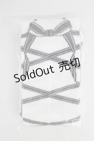 画像: Angelic Pretty / トゥシューズ風オーバーニー  白Ｘ黒 T-25-10-16-016-AP-ZA-SA-ZI