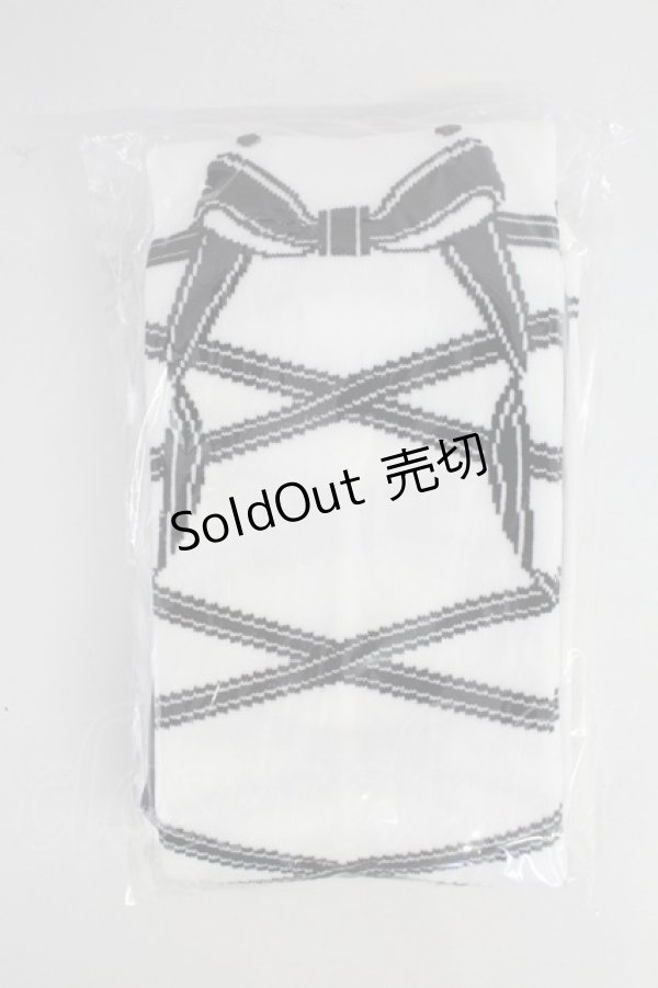 画像1: Angelic Pretty / トゥシューズ風オーバーニー  白Ｘ黒 T-25-10-16-016-AP-ZA-SA-ZI (1)