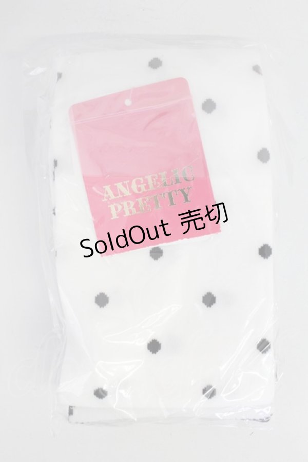 画像2: Angelic Pretty / トゥシューズ風オーバーニー  白Ｘ黒 T-25-10-16-016-AP-ZA-SA-ZI (2)