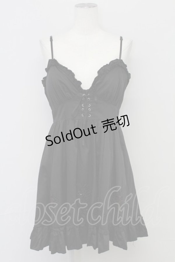 画像1: BPN / クロスビーズ刺繍ベビードール  黒 T-25-10-17-018-GO-TO-SA-ZT341 (1)