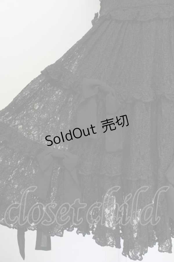 画像6: metamorphose / 総レースパールリボンジャンパースカート  黒 T-25-10-17-021-ME-OP-SA-ZT (6)