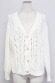 画像1: axes femme / 透かし柄ニットカーディガン  ホワイト T-25-10-17-005-AX-TO-SA-ZT265 (1)