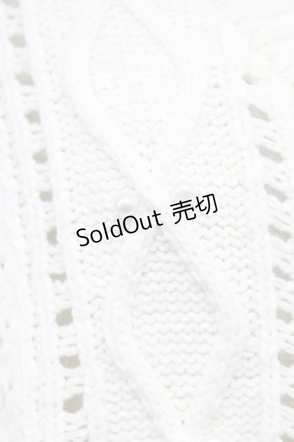 画像4: axes femme / 透かし柄ニットカーディガン  ホワイト T-25-10-17-005-AX-TO-SA-ZT265 (4)