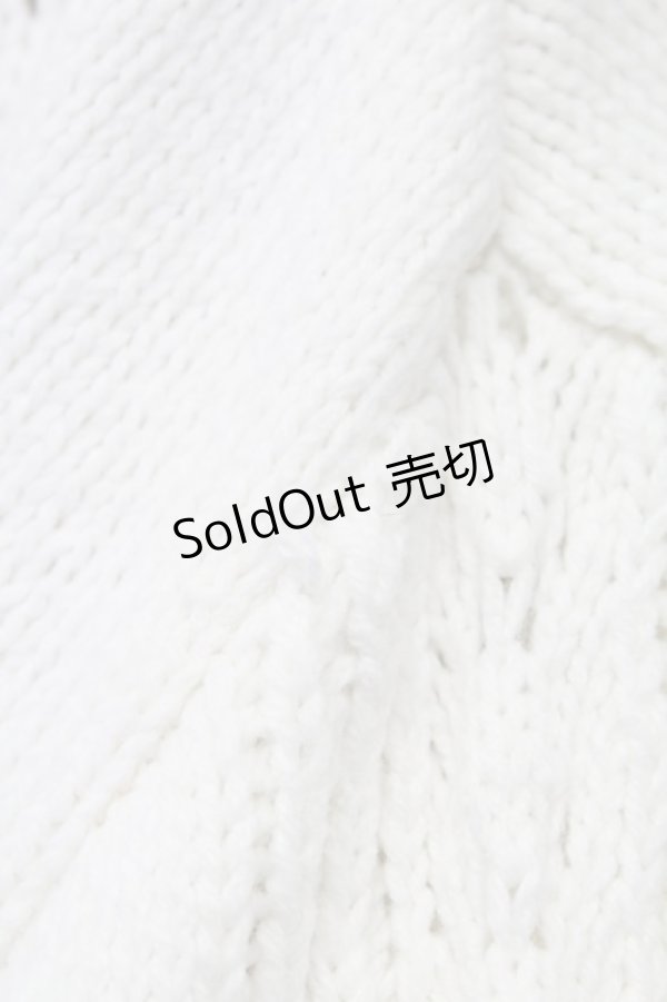 画像6: axes femme / 透かし柄ニットカーディガン  ホワイト T-25-10-17-005-AX-TO-SA-ZT265 (6)