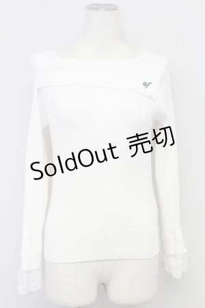 画像: axes femme / ロゴ刺繍入オフショルニット  シロ T-25-10-17-007-AX-TO-SA-ZT265