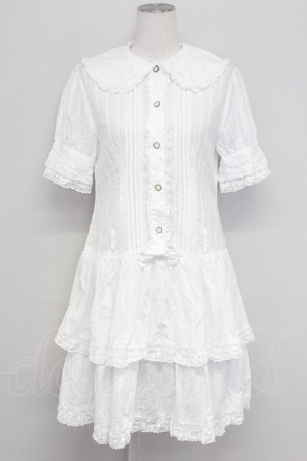 画像1: metamorphose / ピンタックシャツワンピース  白 T-25-10-17-012-ME-OP-SA-ZT (1)