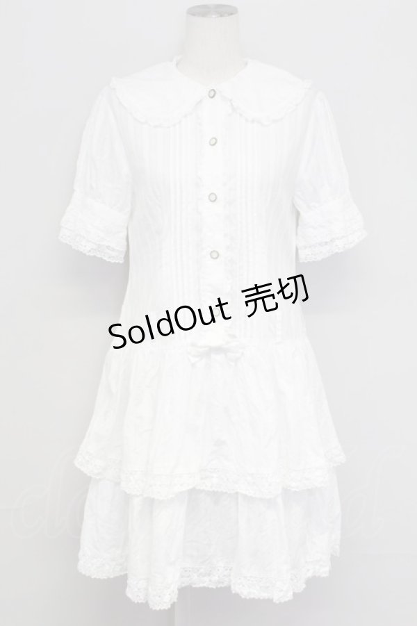 画像1: metamorphose / ピンタックシャツワンピース  白 T-25-10-17-012-ME-OP-SA-ZT252 (1)