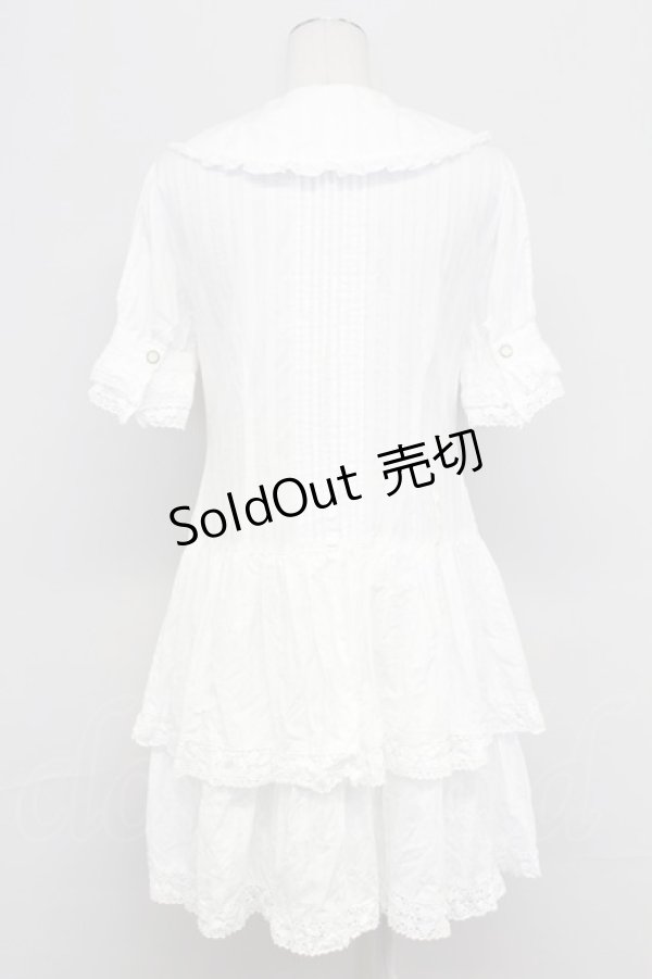 画像2: metamorphose / ピンタックシャツワンピース  白 T-25-10-17-012-ME-OP-SA-ZT252 (2)