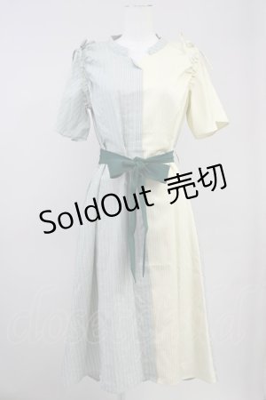 画像: axes femme / ダブルストライプワンピース  イエロー T-25-10-19-033-AX-OP-SA-ZI