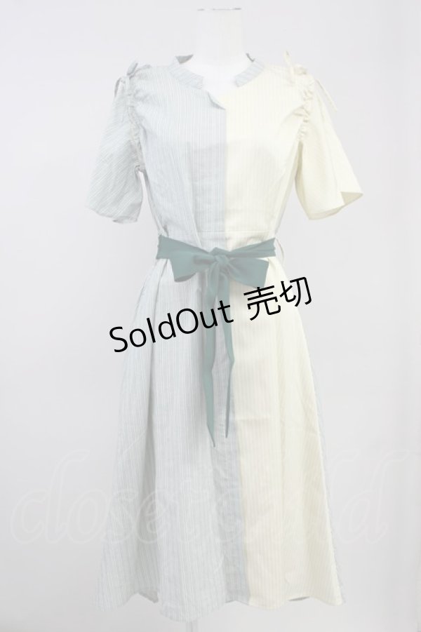 画像1: axes femme / ダブルストライプワンピース  イエロー T-25-10-19-033-AX-OP-SA-ZI (1)