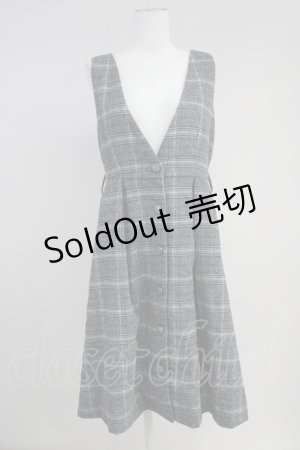 画像: axes femme / シャギーチェックジャンスカ  グレーチェック T-25-10-19-038-AX-OP-SA-ZI