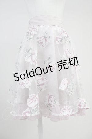 画像: axes femme / 薔薇プリントスカート  ピンク T-25-10-19-040-AX-SK-SA-ZI