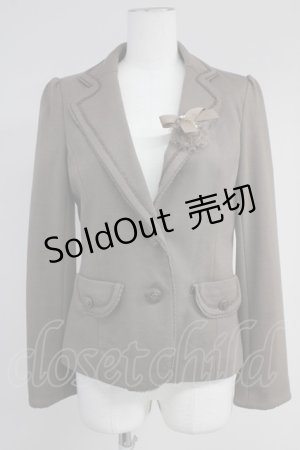 画像: axes femme / コサージュ付きポンチジャケット M チャ T-25-10-19-046-AX-JA-SA-ZI