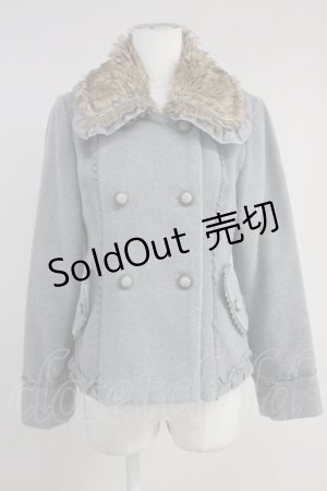 画像: axes femme / ファー衿ショートコート  グレーＸブラウン T-25-10-19-047-AX-CO-SA-ZT