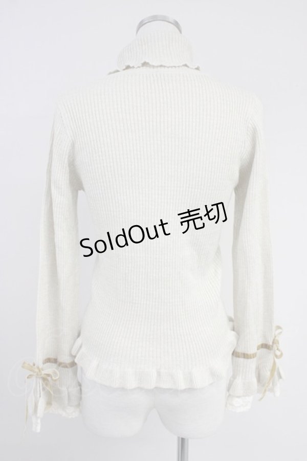 画像2: axes femme / 袖レースラメニットプルオーバー  アイボリー T-25-10-19-008-AX-TO-SA-ZI (2)