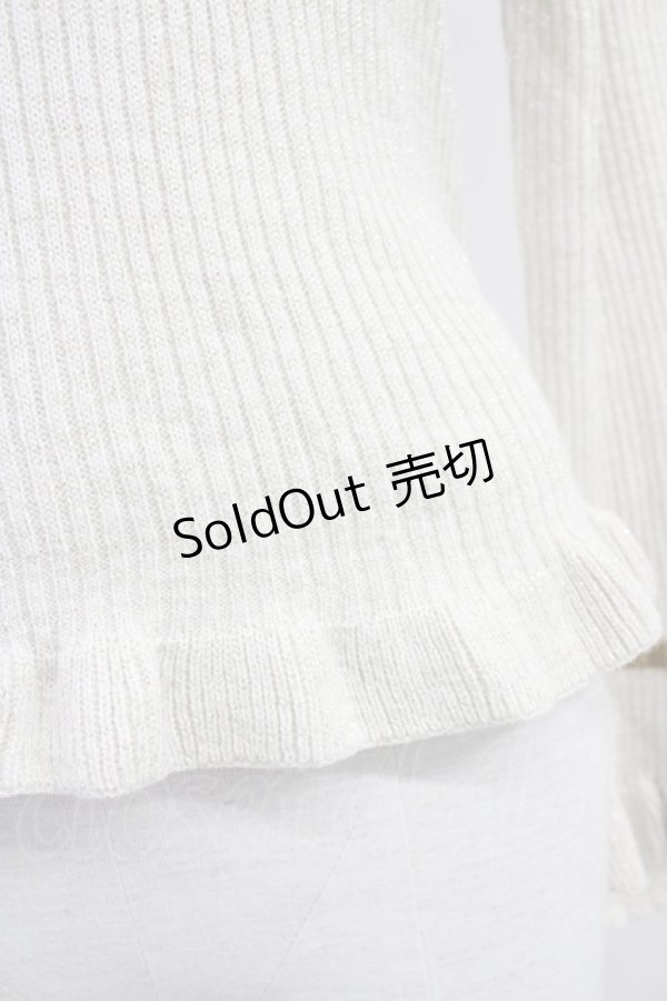 画像5: axes femme / 袖レースラメニットプルオーバー  アイボリー T-25-10-19-008-AX-TO-SA-ZI (5)