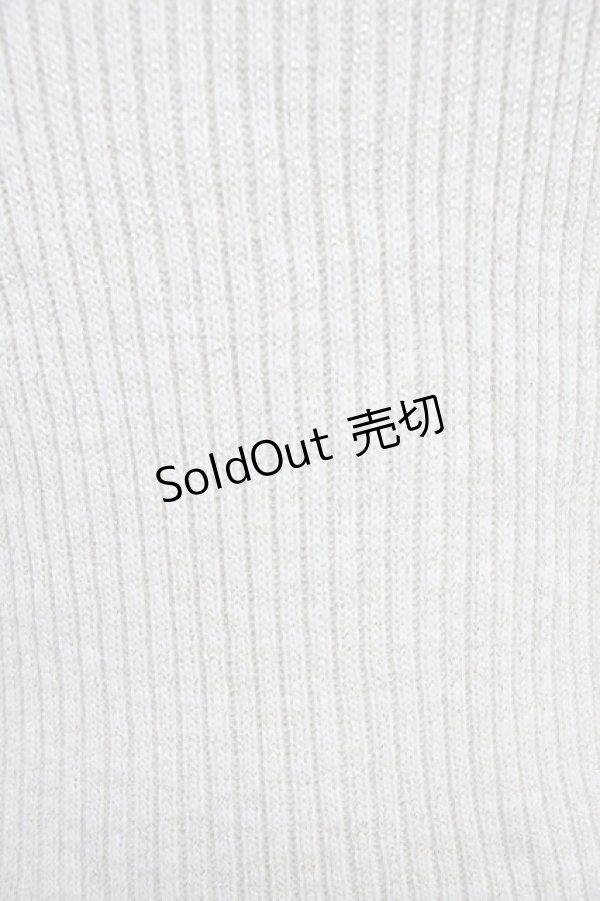 画像6: axes femme / 袖レースラメニットプルオーバー  アイボリー T-25-10-19-008-AX-TO-SA-ZI (6)