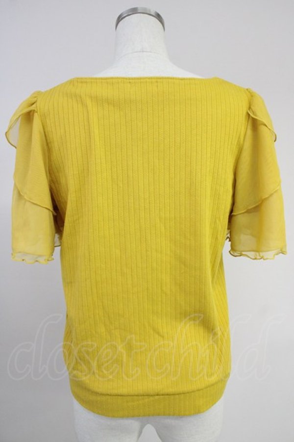 画像2: axes femme / チュール×ブーケ刺繍プルオーバー  イエロー T-25-10-19-009-AX-TO-SA-ZI (2)