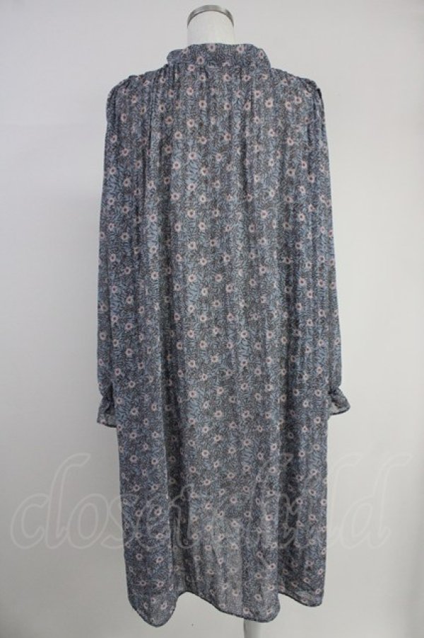 画像2: axes femme / フラワー総柄長袖ワンピース  グレー T-25-10-19-010-AX-OP-SA-ZI (2)