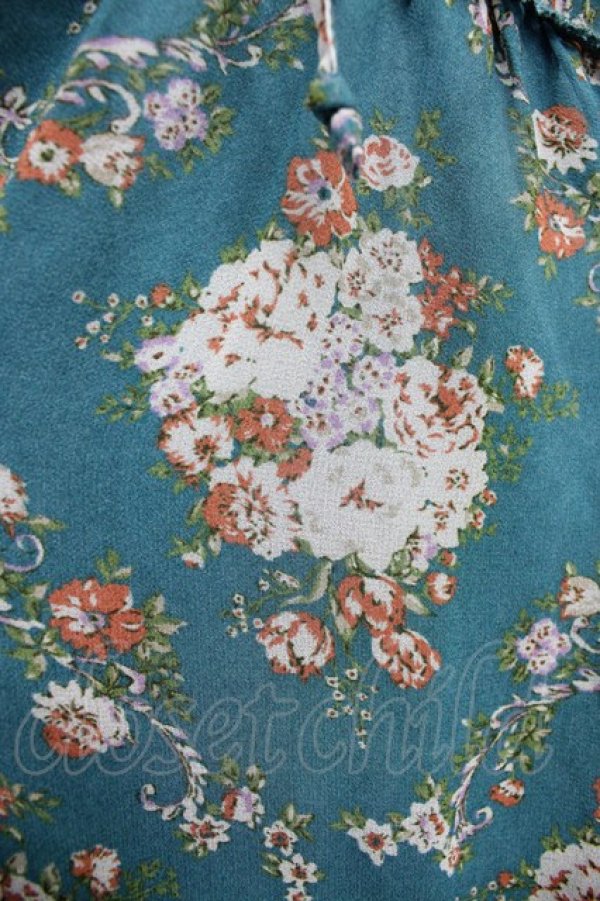 画像5: axes femme / 花柄シフォンチュニック  グリーン T-25-10-19-012-AX-TO-SA-ZI (5)