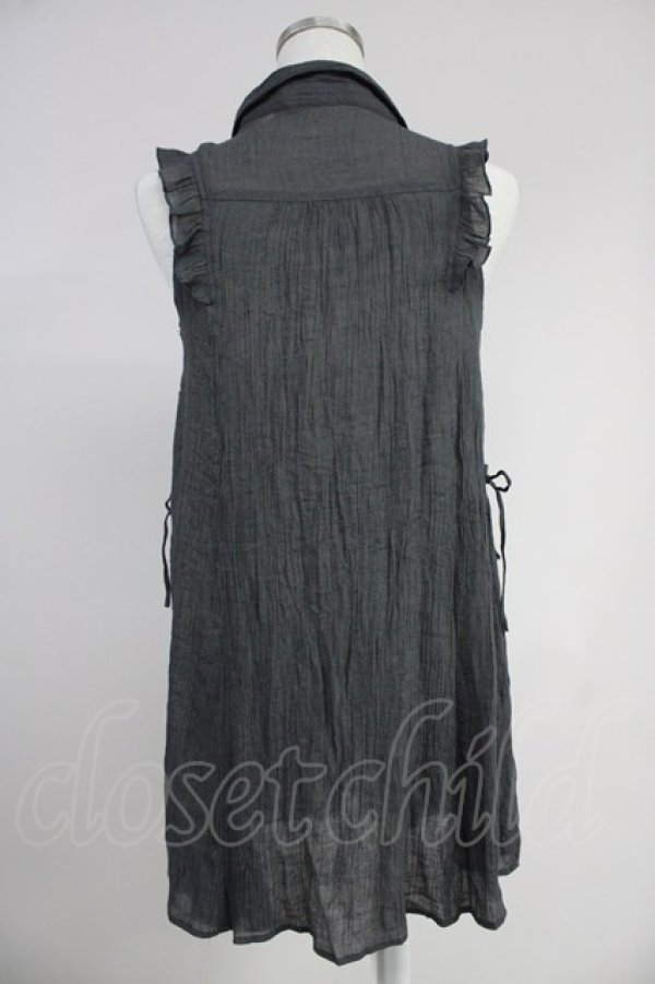 画像2: axes femme / モチーフレース使い楊柳チュニック  グレー T-25-10-19-013-AX-TO-SA-ZI (2)