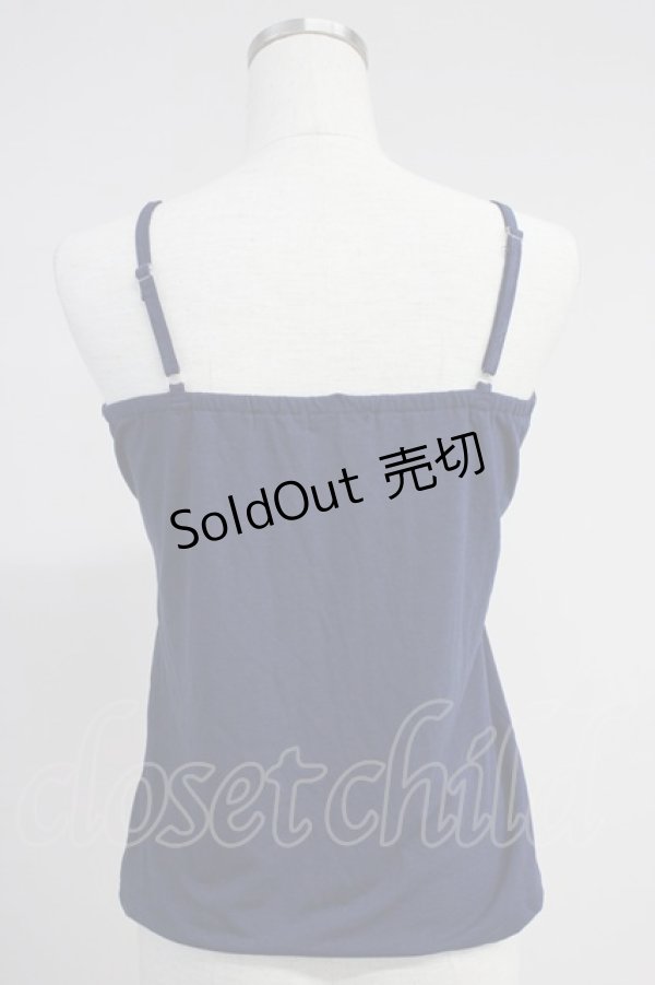 画像2: axes femme / ストーンパール配色キャミソール  ネイビー T-25-10-19-016-AX-TO-SA-ZI (2)