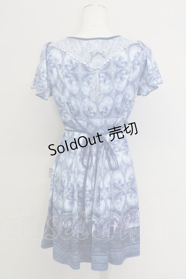 画像2: OZZ ANGELO / 天使窓風プリント半袖チュニック  青 T-25-10-24-021-OO-TO-SA-ZT410 (2)