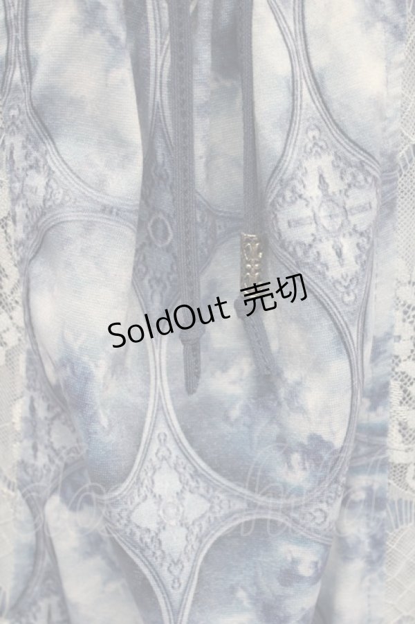 画像5: OZZ ANGELO / 天使窓風プリント半袖チュニック  青 T-25-10-24-021-OO-TO-SA-ZT410 (5)