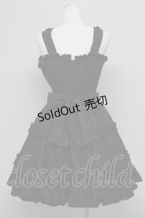 画像2: ATELIER PIERROT / 編み上げジャンパースカート  黒 T-25-10-24-025-EL-OP-SA-ZT (2)